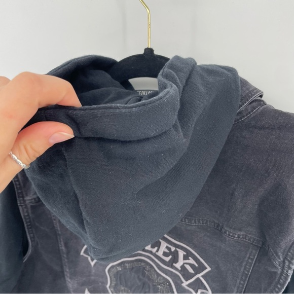 Harley Davidson Women’s Denim Vest & Zip Front Hoodie Combo Black Willie G L - Picture 8 of 13